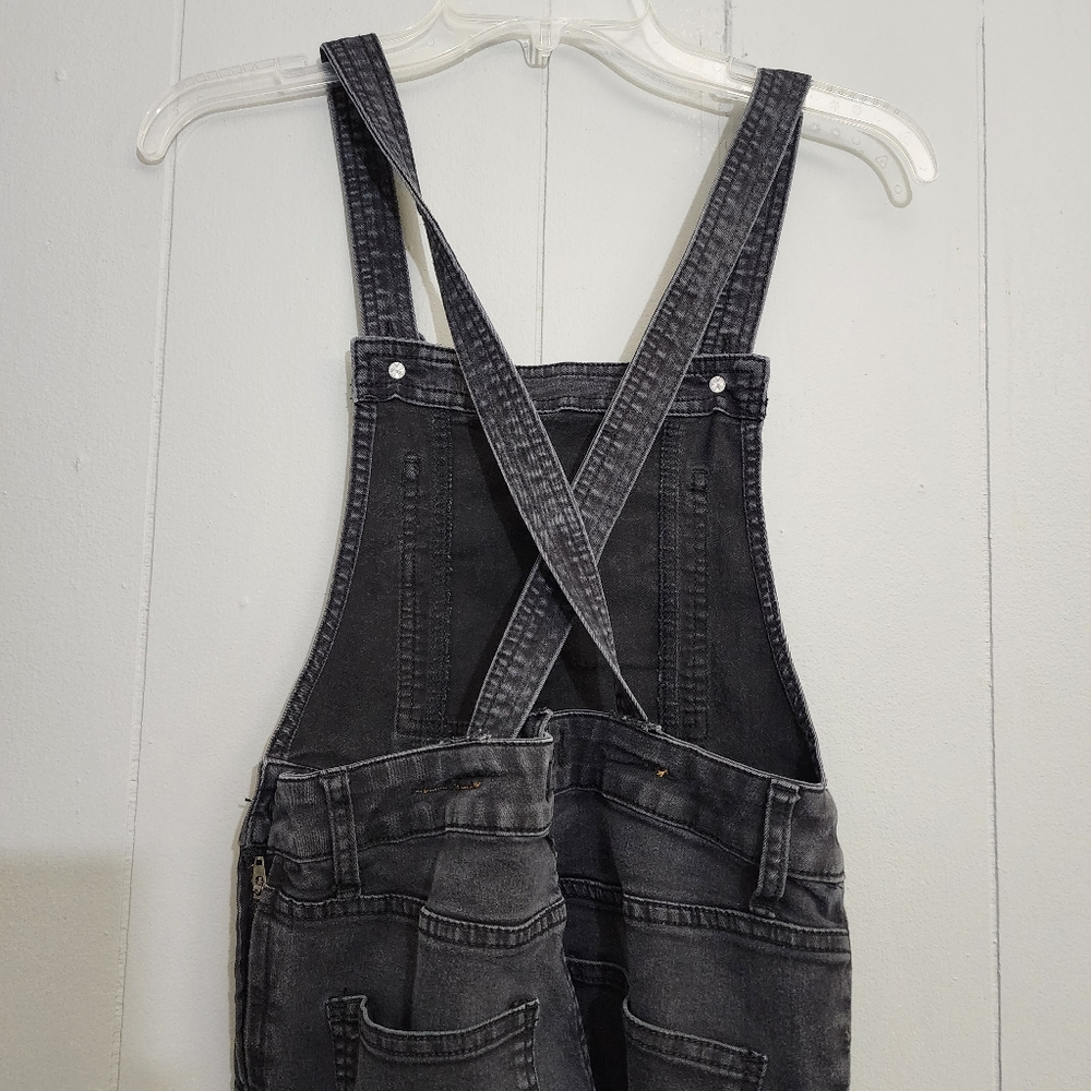 Free People Black Denim Skinny Jeans Overalls - Picture 9 of 13